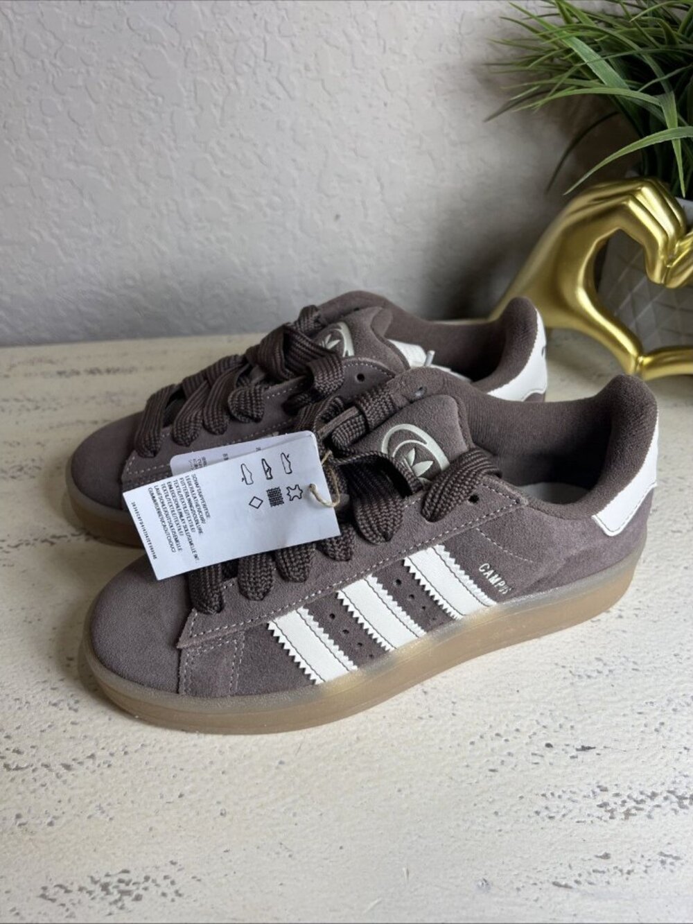 Adidas Women's Campus 00s Earth Strata/ Wonder White JQ8320 Size 6 - Picture 3 of 10